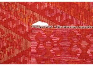 Tappeto Kilim Geometrico Rosso Arancione 128x172 Cm
