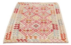 Tappeto Kilim Geometrico Avorio Rosso 105x144 Cm
