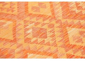 Tappeto Kilim Geometrico Arancione Beige 100x136 Cm