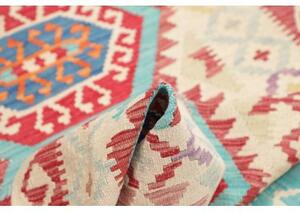 Tappeto Kilim Geometrico Avorio Rosso 106x138 Cm