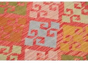 Tappeto Kilim Stilizzato Rosso Mattone Multicolore 101x144 Cm