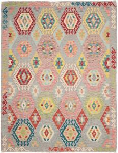 Tappeto Kilim Geometrico Grigio Multicolore 189x237 Cm