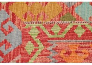 Tappeto Kilim Stilizzato Rosso Mattone Multicolore 101x144 Cm