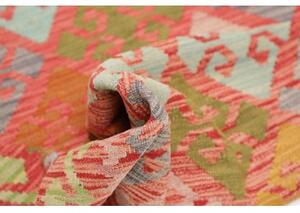 Tappeto Kilim Stilizzato Rosso Mattone Multicolore 101x144 Cm