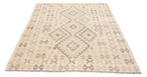 Tappeto Kilim Geometrico Avorio Tortora 143x189 Cm