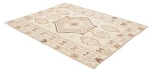 Tappeto Kilim Geometrico Avorio Marrone Chiaro 150x186 Cm