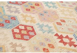 Tappeto Kilim Geometrico Beige Multicolore 189x238 Cm
