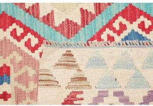 Tappeto Kilim Geometrico Avorio Rosso 106x138 Cm