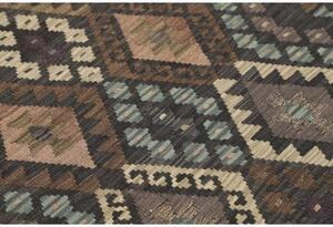 Tappeto Kilim Geometrico Marrone Scuro Beige 128x175 Cm