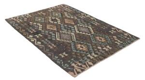 Tappeto Kilim Geometrico Marrone Scuro Beige 128x175 Cm