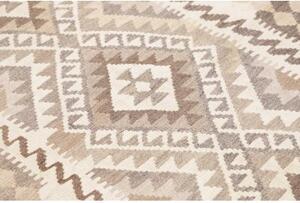 Tappeto Kilim Geometrico Beige Tortora 127x201 Cm