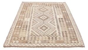 Tappeto Kilim Geometrico Beige Tortora 127x201 Cm