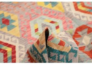 Tappeto Kilim Geometrico Grigio Multicolore 189x237 Cm