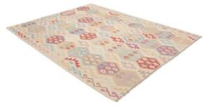 Tappeto Kilim Geometrico Beige Multicolore 189x238 Cm