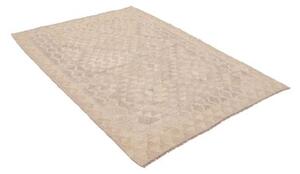 Tappeto Kilim Geometrico Beige Grigio 134x181 Cm