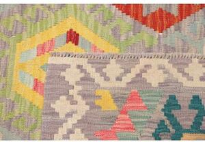 Tappeto Kilim Geometrico Grigio Multicolore 189x237 Cm