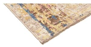 Tappeto Berbero Astratto Beige Blu Corsia 84x418 Cm