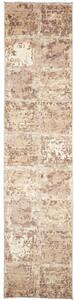Tappeto Berbero Patchwork Beige Marrone Tortora Corsia 88x399 Cm