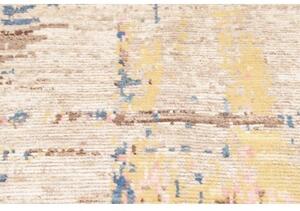 Tappeto Berbero Astratto Beige Blu Corsia 84x418 Cm