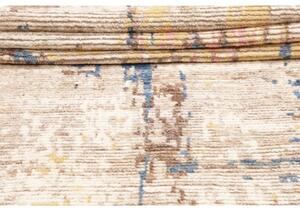 Tappeto Berbero Astratto Beige Blu Corsia 84x418 Cm