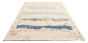 Tappeto Berbero Geometrico Avorio Blu 174x236 Cm