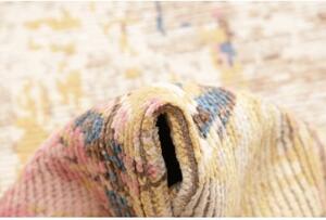 Tappeto Berbero Astratto Beige Blu Corsia 84x418 Cm
