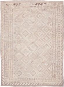 Tappeto Kilim Geometrico Beige Grigio Tortora 208x286 Cm