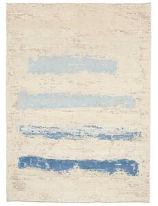Tappeto Berbero Geometrico Avorio Blu 174x236 Cm