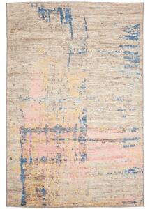 Tappeto Berbero Astratto Beige Blu 200x299 Cm