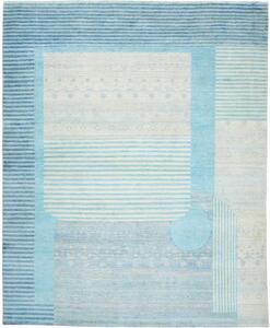 Tappeto Cromopura Patchwork Celeste Bianco 245x306 Cm