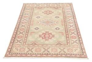 Tappeto Kazak Stilizzato Verde Salvia Rosa Cipria 100x146 Cm