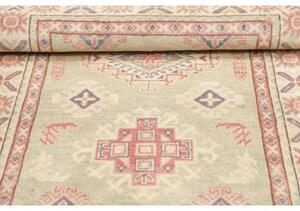 Tappeto Kazak Stilizzato Verde Salvia Rosa Cipria 100x146 Cm