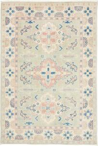 Tappeto Kazak Stilizzato Verde Salvia Rosa Antico 99x147 Cm