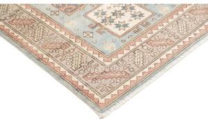 Tappeto Kazak Geometrico Azzurro Chiaro Avorio 145x196 Cm
