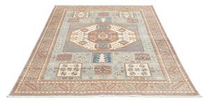 Tappeto Kazak Geometrico Azzurro Chiaro Avorio 145x196 Cm