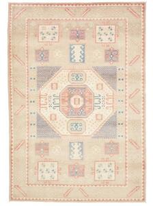 Tappeto Kazak Stilizzato Beige Rosa 188x276 Cm
