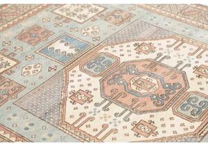 Tappeto Kazak Geometrico Azzurro Chiaro Avorio 145x196 Cm