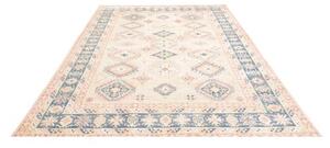 Tappeto Kazak Geometrico Avorio Azzurro 200x283 Cm