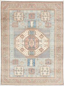 Tappeto Kazak Geometrico Azzurro Chiaro Avorio 145x196 Cm