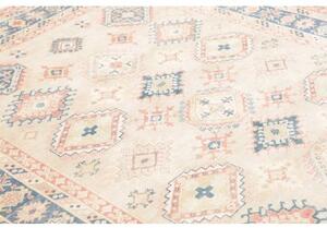 Tappeto Kazak Geometrico Avorio Azzurro 200x283 Cm