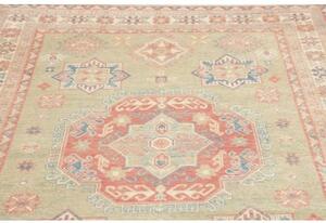 Tappeto Kazak Stilizzato Verde Salvia Rosa Antico 155x196 Cm