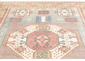 Tappeto Kazak Geometrico Celeste Beige 199x291 Cm