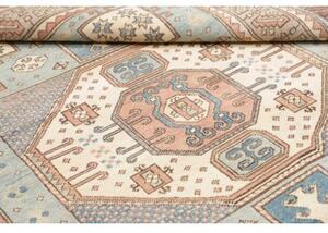 Tappeto Kazak Geometrico Azzurro Chiaro Avorio 145x196 Cm
