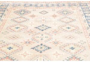 Tappeto Kazak Geometrico Avorio Azzurro 200x283 Cm