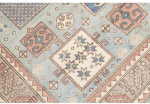 Tappeto Kazak Geometrico Azzurro Chiaro Avorio 145x196 Cm