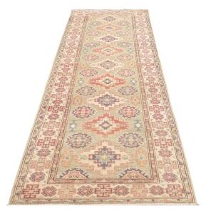 Tappeto Kazak Geometrico Verde Salvia Terracotta Corsia 88x298 Cm