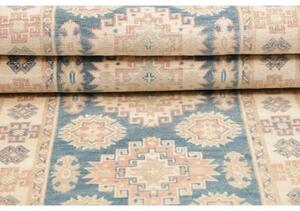 Tappeto Kazak Geometrico Blu Beige Corsia 82x248 Cm