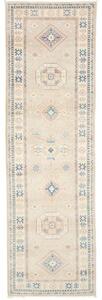 Tappeto Kazak Geometrico Avorio Blu Corsia 87x284 Cm