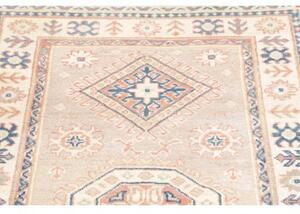Tappeto Kazak Geometrico Avorio Blu Corsia 87x284 Cm