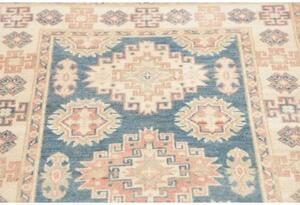 Tappeto Kazak Geometrico Blu Beige Corsia 82x248 Cm